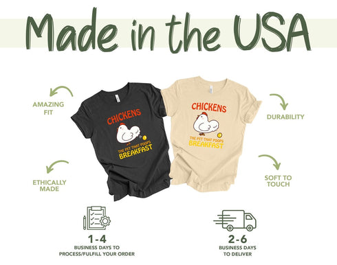 Chickens The Pet That poops Breakfast Shirt, Funny Chicken Gift,Farm Animal Shirt,Chicken Lover Gift, Backyard Chicken, Farmer Market